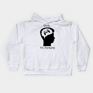 Shhh I'm Thinking (About Gaming) Kids Hoodie